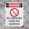 Signmission No Smoking Turn Off Ignition Danger Sign, Plastic, 7in W x 10in L, 2PK OS-2PACK-DS-P-710-V-1490 - alternate 7